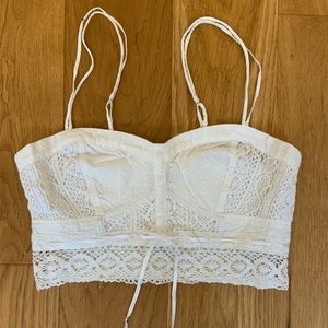 White American Eagle Crochet Crop Top/Bralette